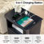 Table de chevet moderne avec station de charge, 2 tiroirs et tablette ouverte pour une vie organisée et un accès pratique-615367055