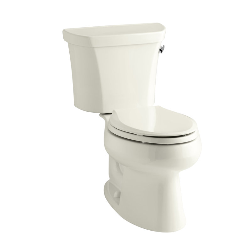 Toilette allongée deux pièces Wellworth 1,28 GPF (siège non inclus), Biscuit, Droite