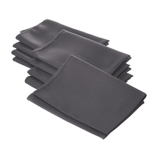 Chateau Easy-Care Cloth Dinner Napkins - Set of 12 Oversized (20 x 20  inches) - Gray