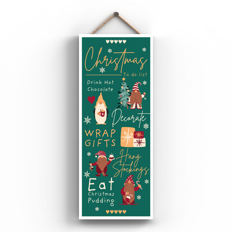 Christmas To Do List Festive Gonks Wall Décor