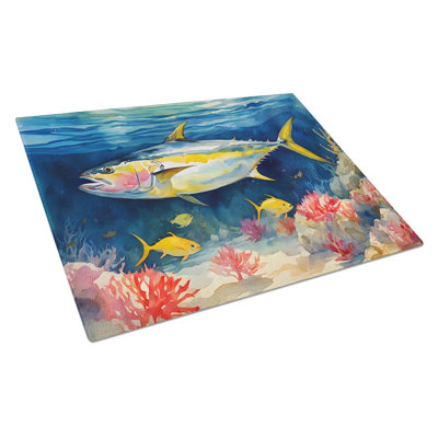 Yellowfin Tuna Glass Cutting Board Large