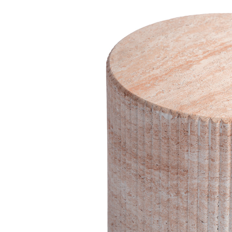  Table de bout en tabouret à motif de travertin Svante, Travertine