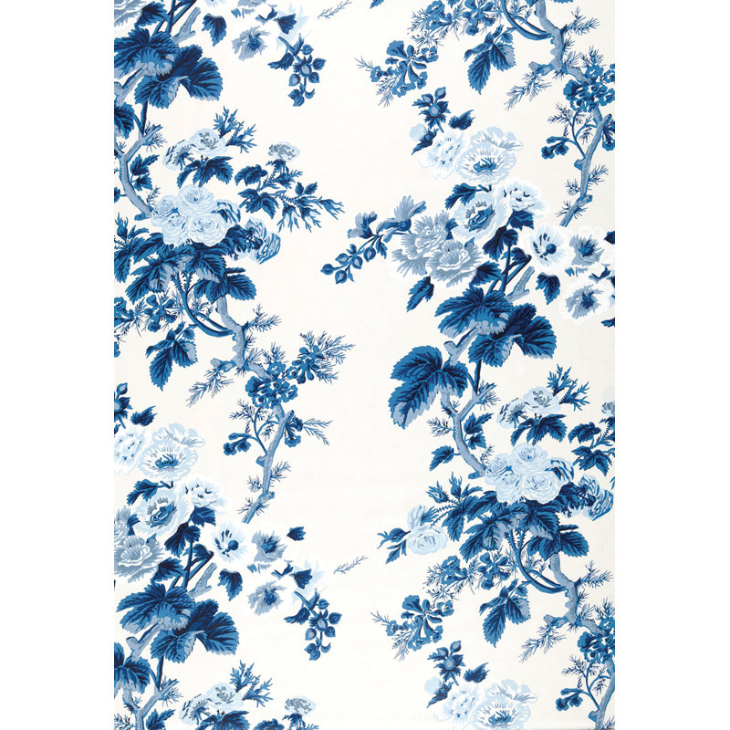 Pyne Hollyhock Fabric, Indigo