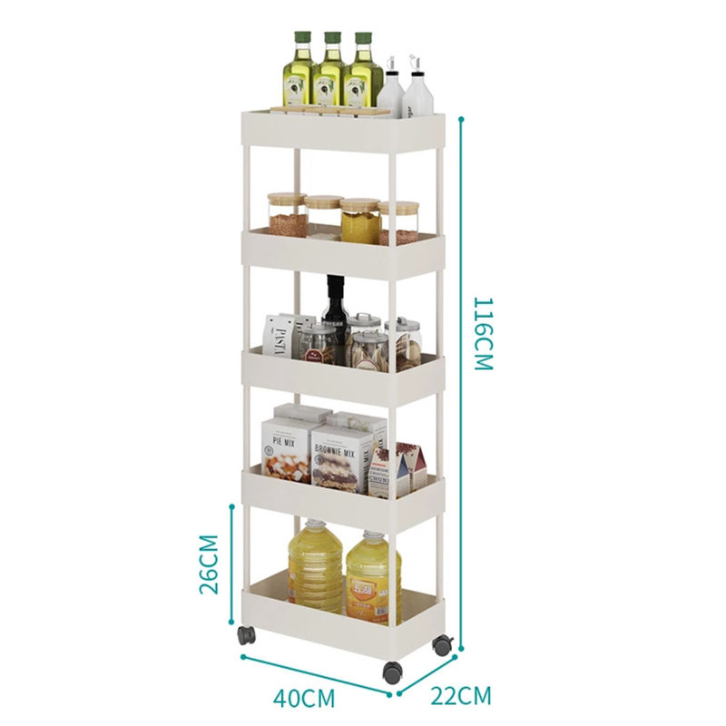 Bubalo 116 cm H x 40 cm W Utility Cart, White
