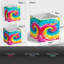 Cubes de rangement 11 "pliables avec poignées en teinture arc-en-ciel Sparkle Tie - paquet de 6, tourbillon foncé-126449627