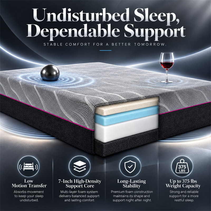 Matelas en mousse viscoélastique imprégnée de cuivre à refroidissement moyen 11 po LUMERIS Renew, Lit simple