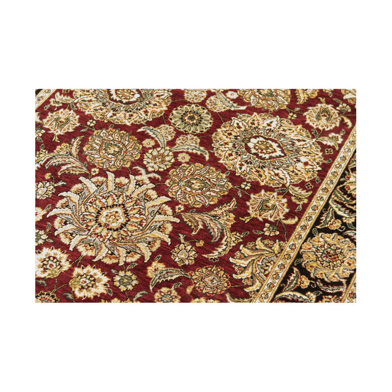 Tapis rouge et crème noué à la main de haute qualité