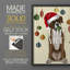 «Christmas Boxer and Bauble Ball», reproduction encadrée - bois massif-703992737-703992740
