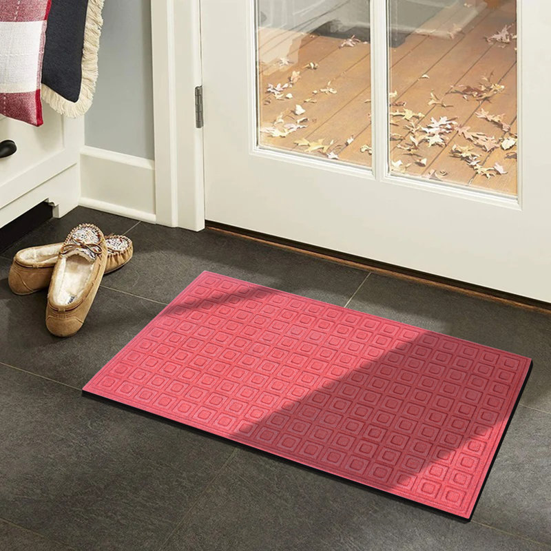 Eco-Poly 36 in. x 24 in. Non-Slip Indoor Outdoor Door Mat, Red