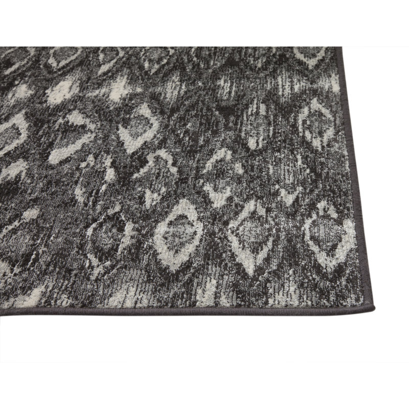 Tapis gris anthracite, gris et ivoire 4 x 8