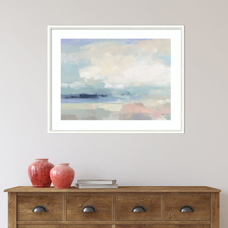 Land Land Water par Julia Purinton - impression encadrée, Blanc, L 33 po x H 26 po
