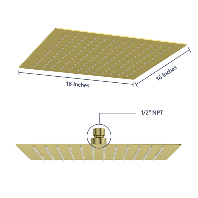 Rain Rain Shower Head 1.8 GPM GPM, Gold