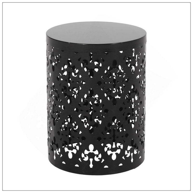 Table de bout d'extérieur en métal - Grand, Noir