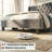 Modern Queen Velvet Upholstered Wingback Bed with Tall Tufted Headboard