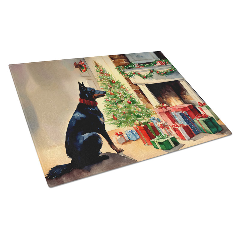 Grande planche à découper en verre de Noël australien
