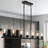 Breely 7-Light 53.1'' W Large Black Linear Modern Farmhouse Kitchen Island Pendant UL Certified
