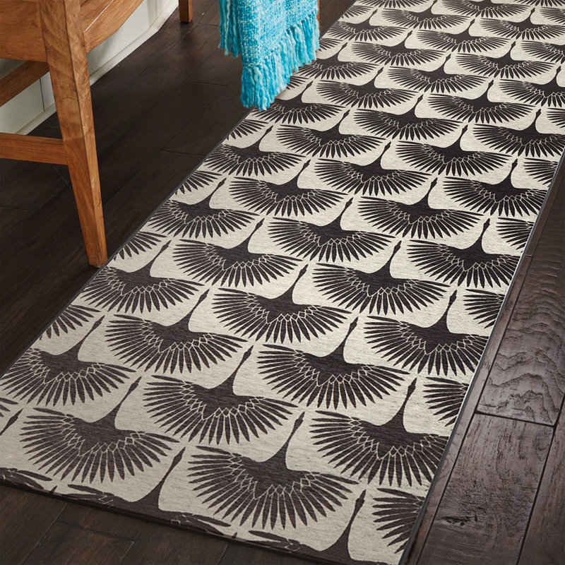 Tapis lavable à imprimé animal Flock Kettle, Tapis de couloir 2 pi 6 po x 7 pi