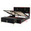 Lit plateforme tapissier avec système de rangement hydraulique, repose-pieds avec pieds en métal-1288295578
