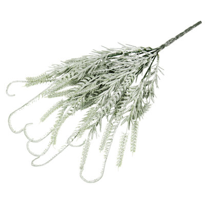 14" Artificial Frosted Fern Leaf Bush