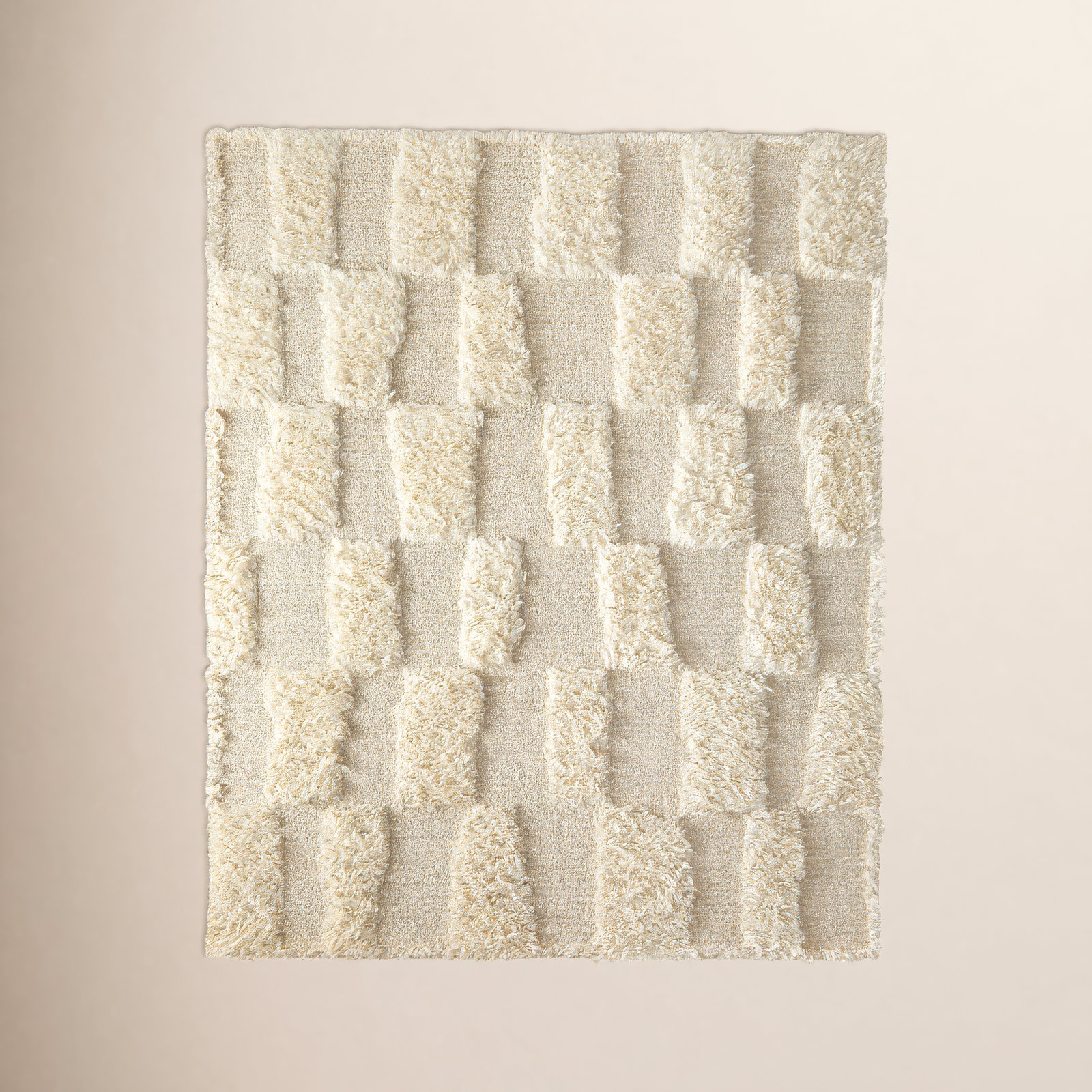 Jalaycia Handmade Wool Ivory Rug, Rectangle 5'6" x 8'6"