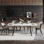 Ensemble de table de salle à manger 7 pièces en pierre frittée avec 6 chaises en cuir PU-381494490
