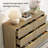 Cesiro 53.5"W Fluted Panel 6-Drawer Dresser With Gold Handles-1286439576-1284272656
