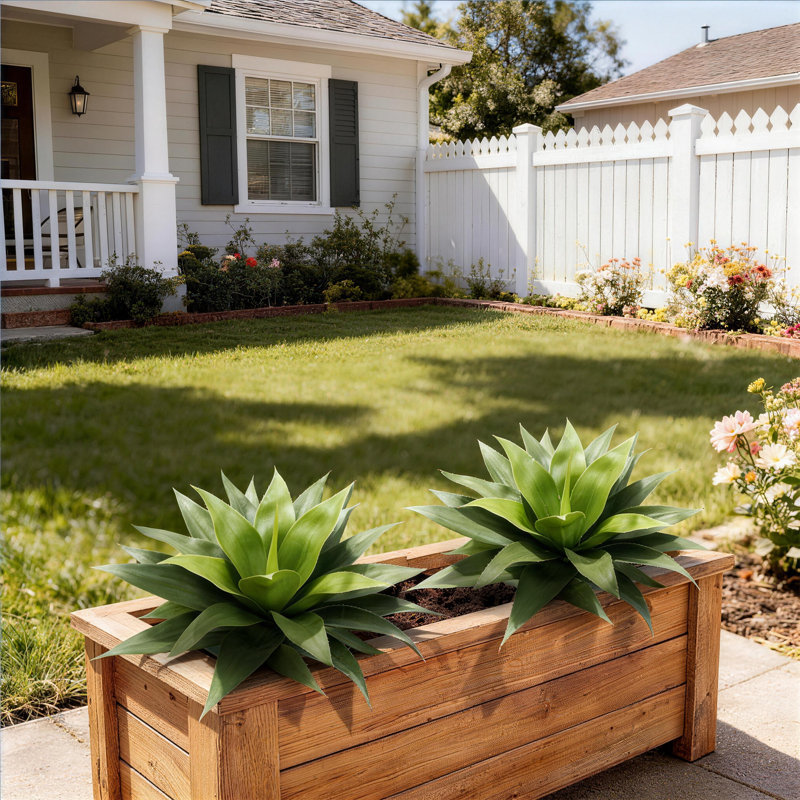 Artificial Agave Succulent Ground Inserted Plant, Solid Green, 30