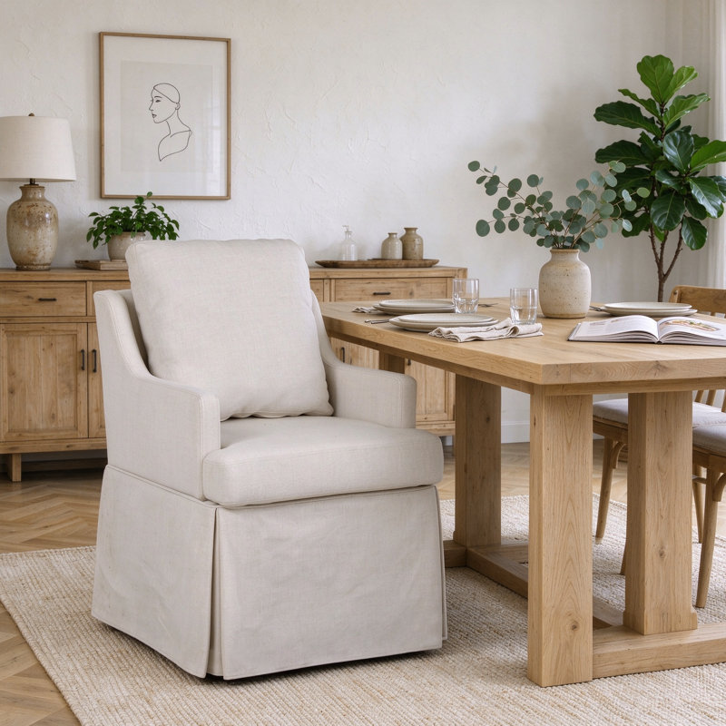 20.47 " H Upholstered Armchair, Beige