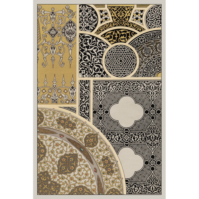 Ornament in Gold and Silver III by Vision Studio - Graphic Art, 91cm H x 61cm W, Wrapped Canvas