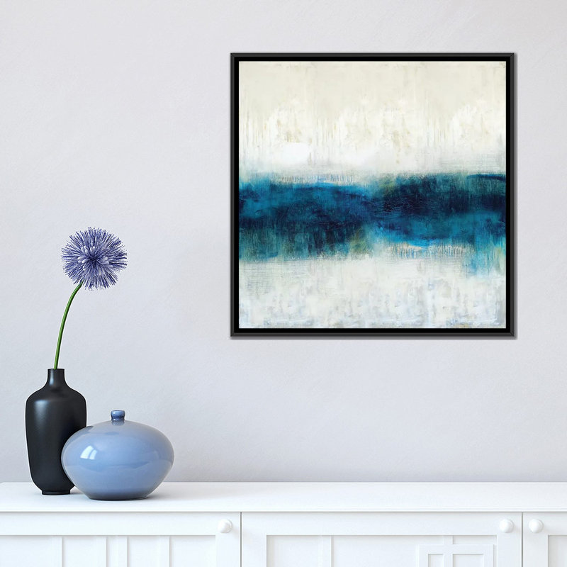 «Emerge I», reproduction sur toile, H 18 po x l 18 po x P 1,5 po, Toile avec cadre noir, Pas de tapis