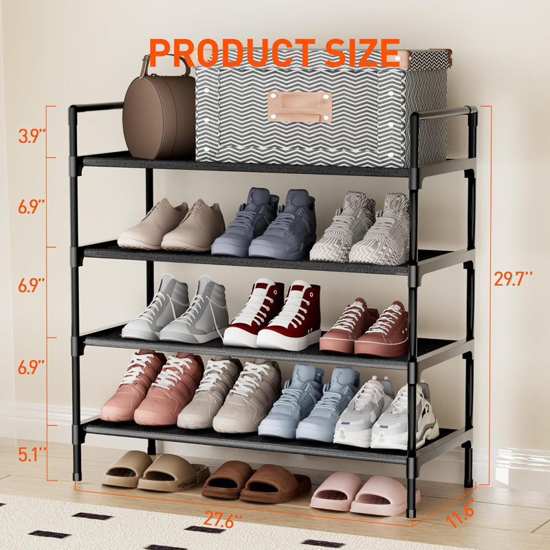 4-tier Shoe Rack Organizer Compact Storage 