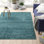 Tapis bleu turquoise Delane