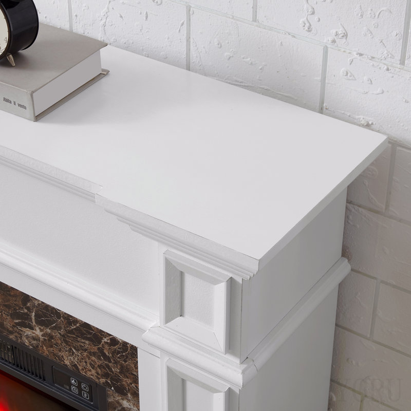 Manteau de cheminée seulement (foyer de 58 cm non inclus) – Blanc, 116 cm L x 30 cm P x 102 cm H