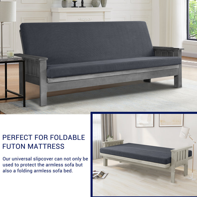 Housse pour futon à coussins carrés/rectangulaires, Gris