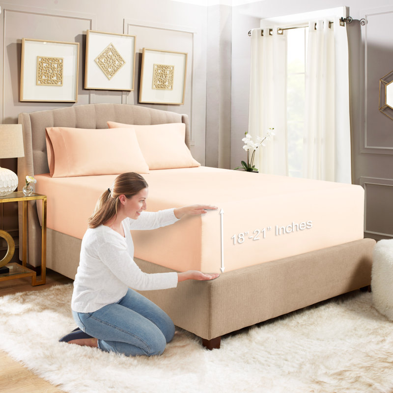 Microfiber Sheet Set, Pale Blush, Full Sheet Set with 2 Pillowcases