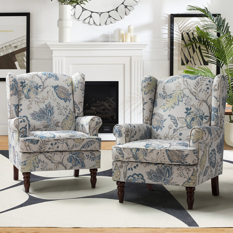 Upholstered Armchair, Blue