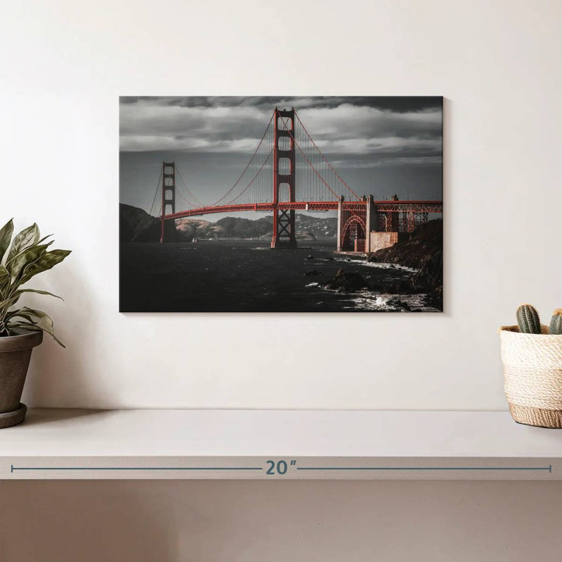Lilie tempête sur le pont Golden Gate, H 8 po x l 12 po