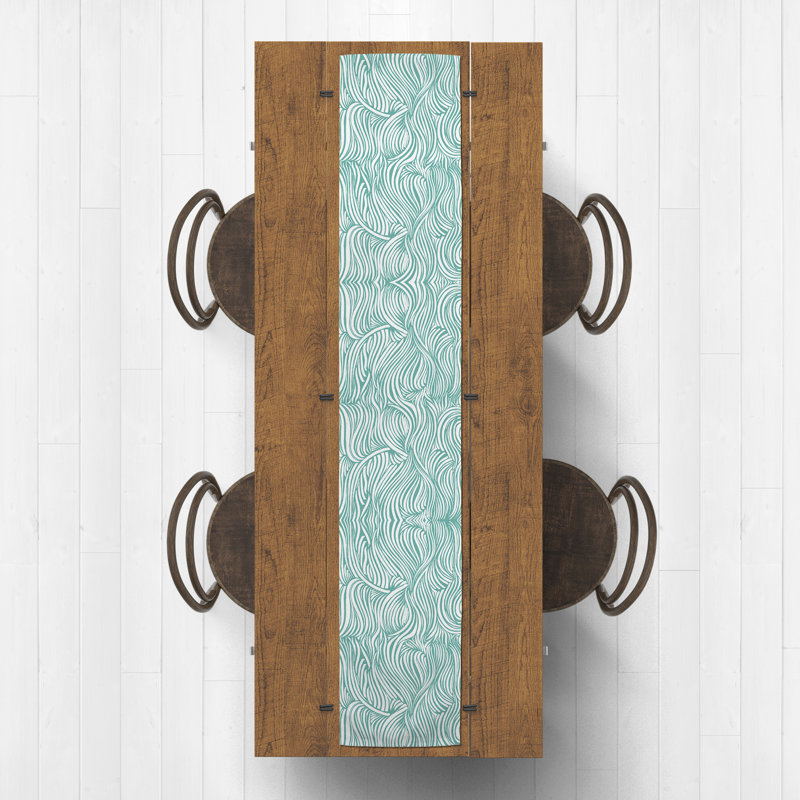 Analicia Rectangle Polyester Table Runner, 72'' x 16'', Teal