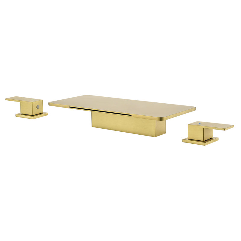 Deck Mounted Waterfall Roman Tub Faucet, Brushed Gold