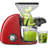 Cold Press Juicer Machine, Dual Wide Mouth Slow Masticating Juicer for Whole Fruits & Vegetables, Soft/Hard Modes, Easy Clean, Red