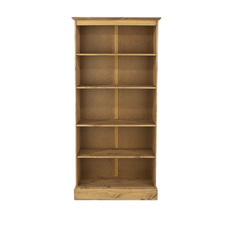 Pursley 5 Shelf Tall Bookcase, Antique Wax, Country Farmhouse Design