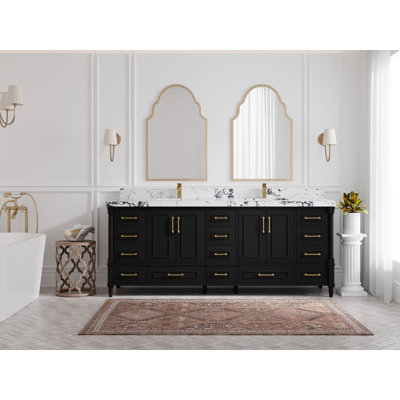 Sonoma Floating Teak 72'' Double Bathroom Vanity with Top