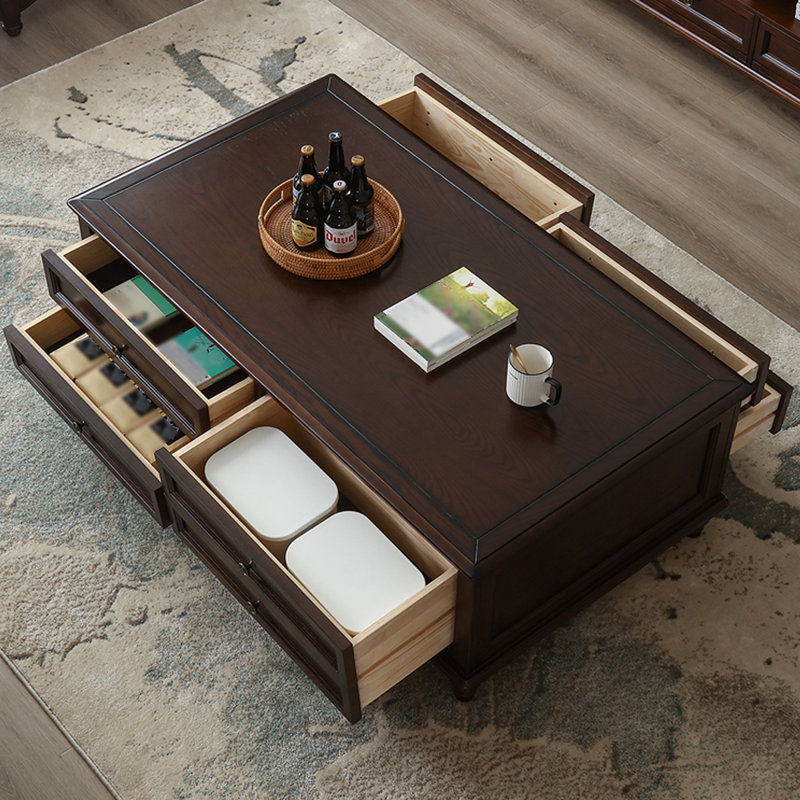 Table basse de style américain, H 18,5 po x L 49,21 po x l 27,95 po