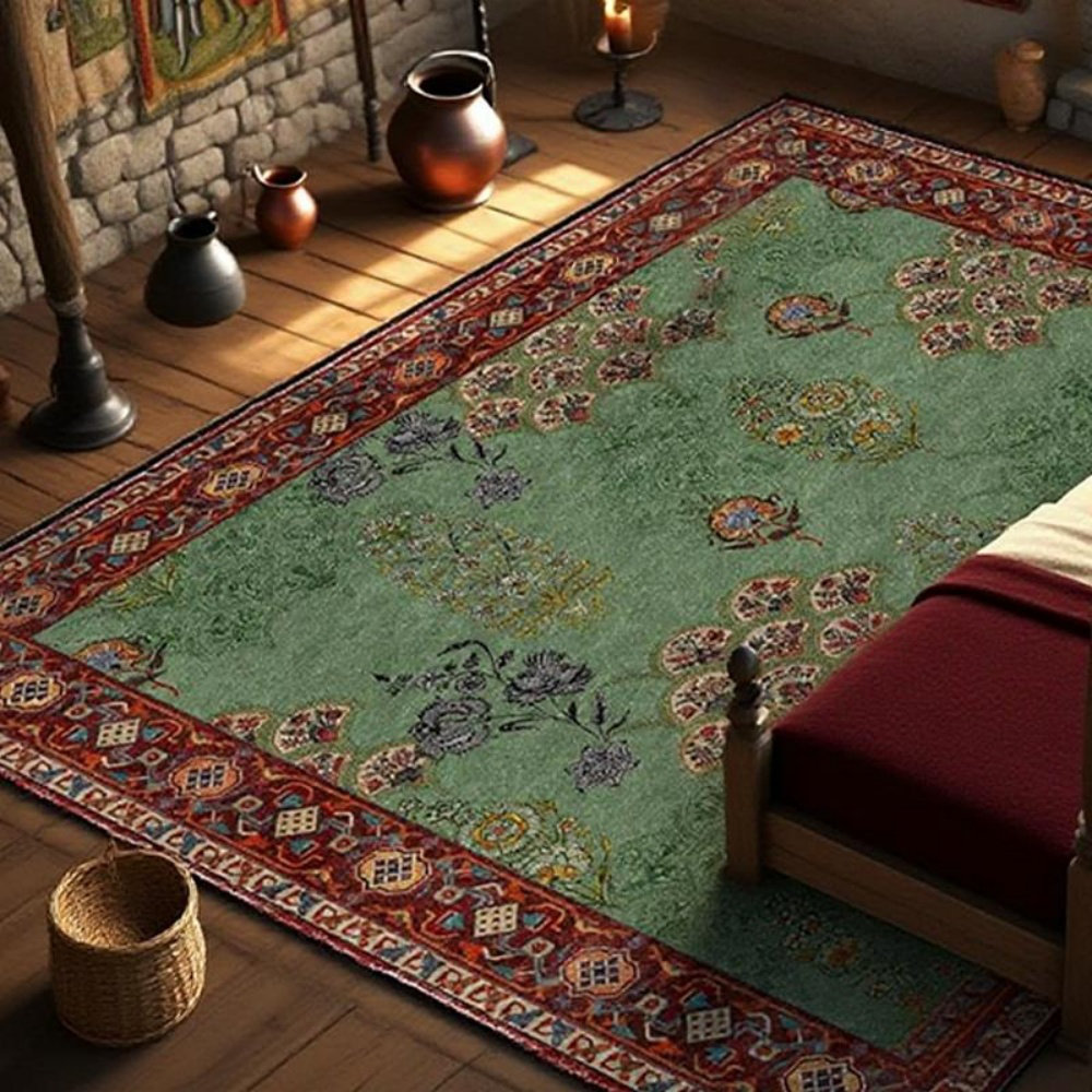 Charlton Home Farmhouse Vintage Machine Washable Area Rug, Anti-Slip ...