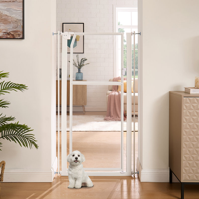 Pressure Mounted Pet Gate, White, 75cm - 85cm W