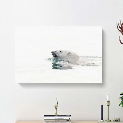 Polar Bear Swimming - Wrapped Canvas