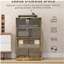 Armoire multimédia HOMcom, armoire stéréo à 4 niveaux, meuble audio-vidéo moderne avec tablettes réglables, portes en verre trempé et gestion des câbles, brun rustique