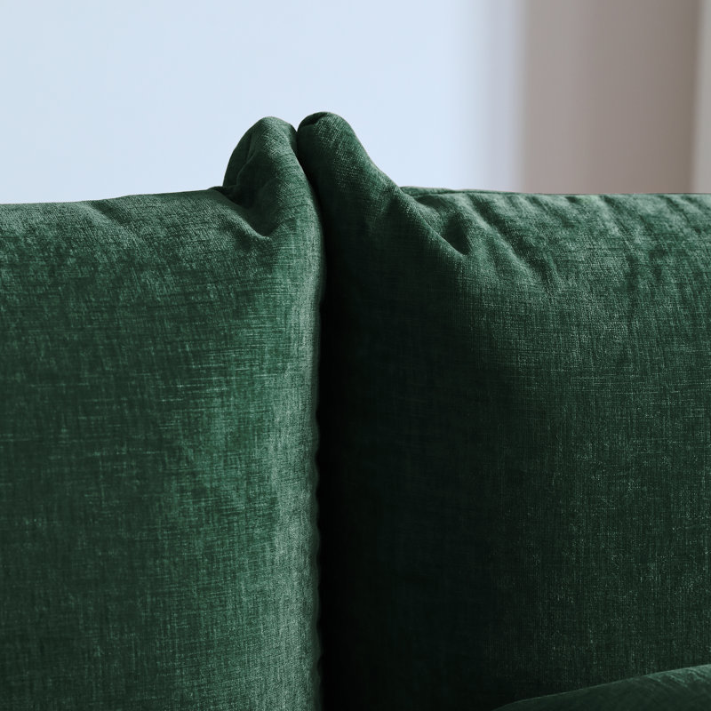 Chaise rembourrée en tissu de chenille Minarik, Vert