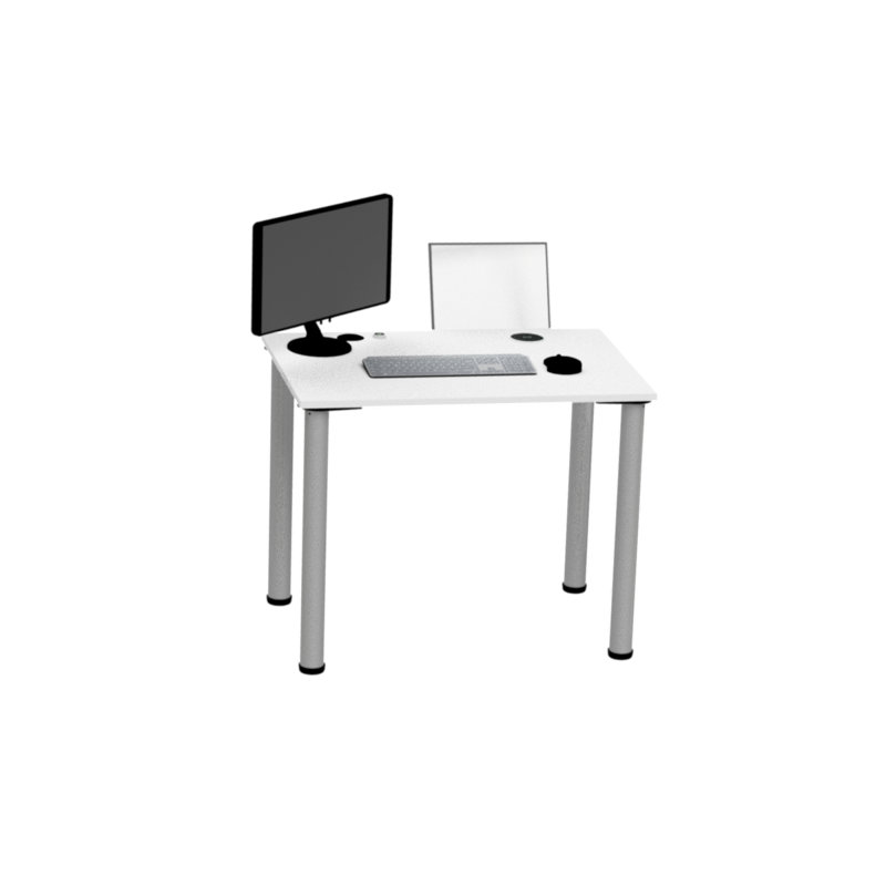 Johnsville Metal Base Desk Shell, White