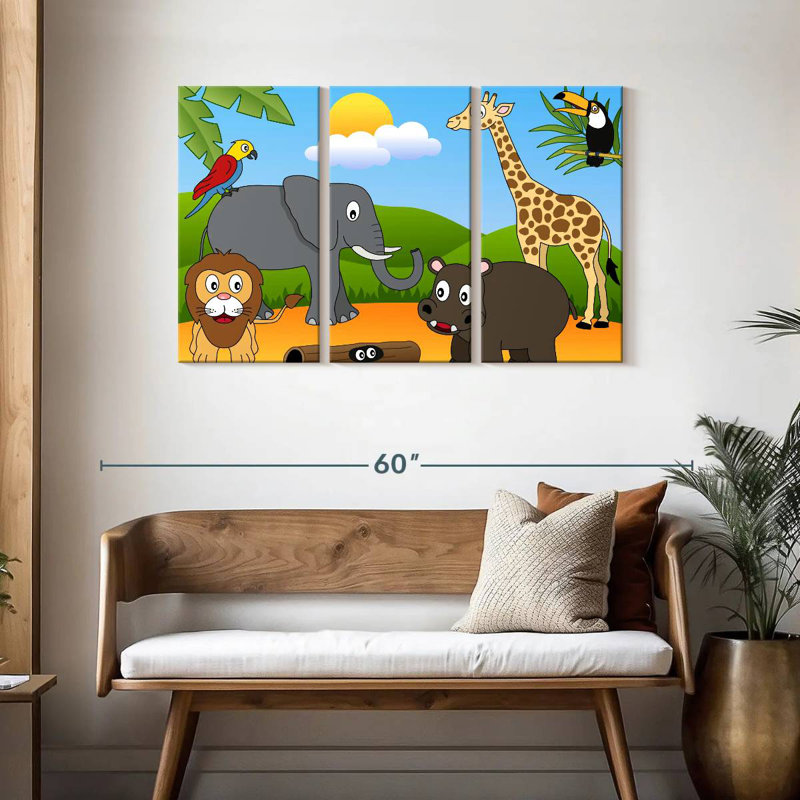 Ashelle Jungle Animals, 28" H x 45" W